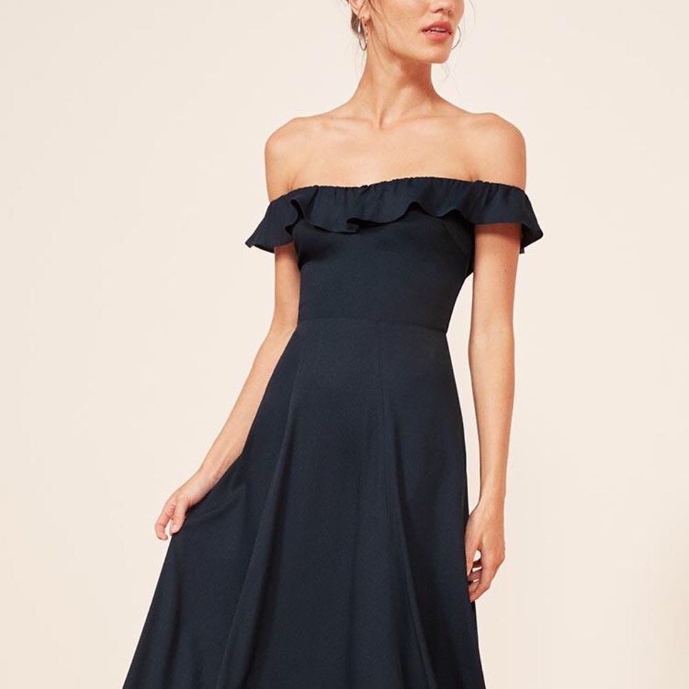 reformation verbena dress navy
